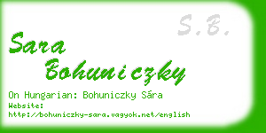 sara bohuniczky business card
