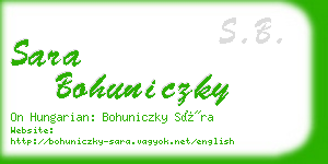 sara bohuniczky business card